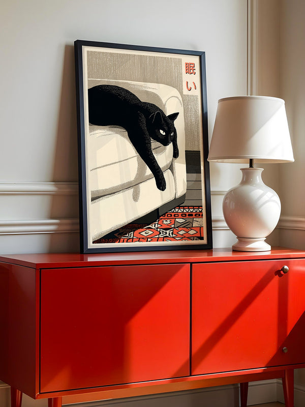 Schwarze Katze Retro-Design