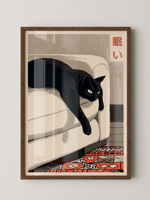 Schwarze Katze Retro-Design