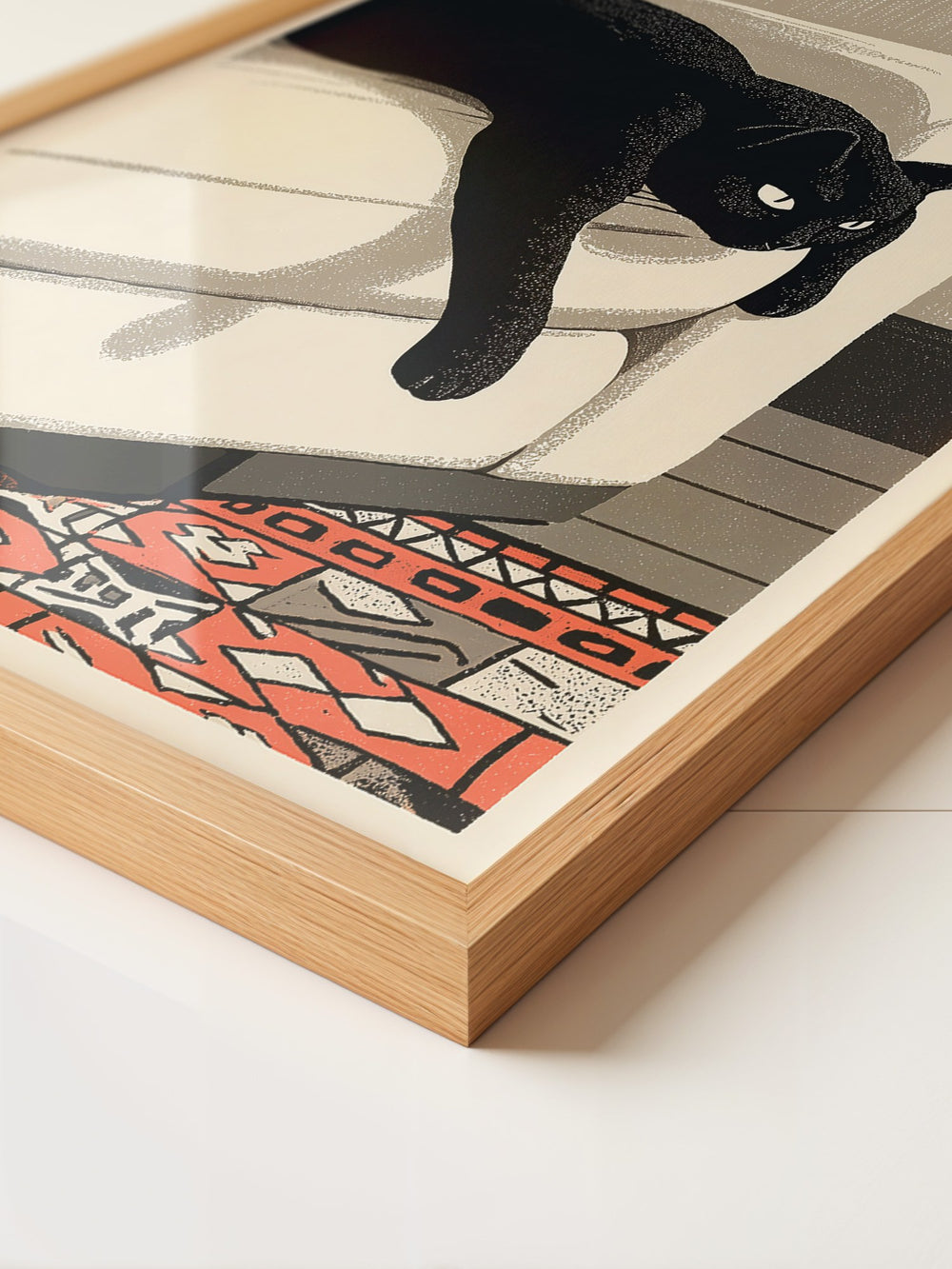 Schwarze Katze Retro-Design