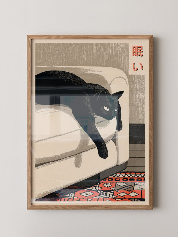 Schwarze Katze Retro-Design