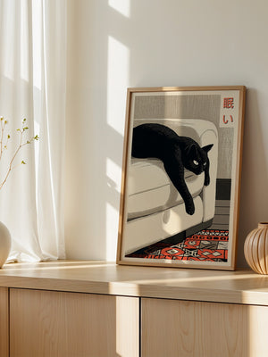 Schwarze Katze Retro-Design