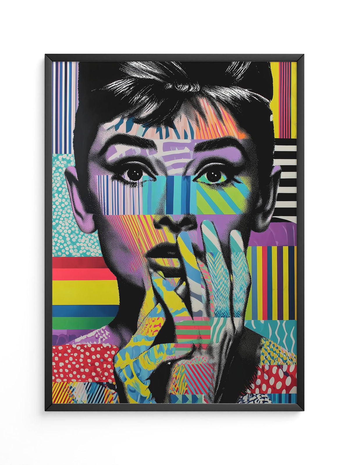 Pop-Art Gesicht Streifenmuster