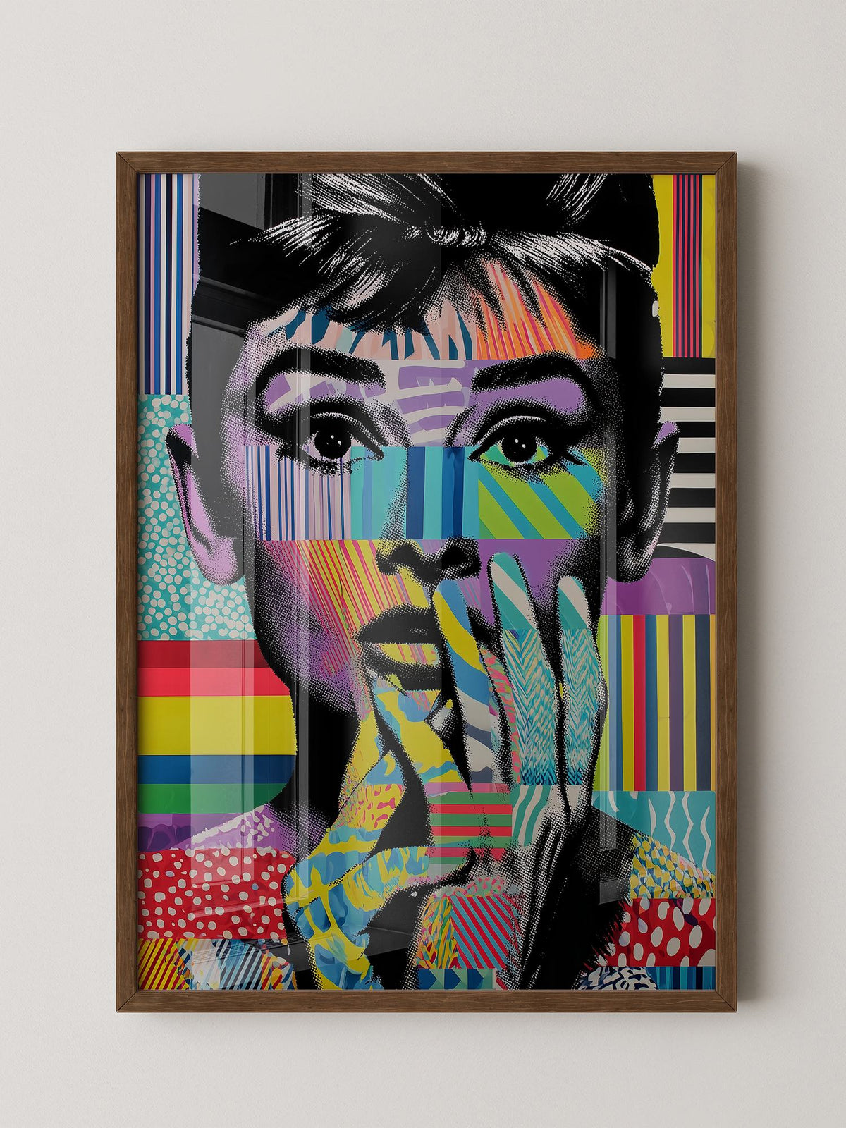 Pop-Art Gesicht Streifenmuster