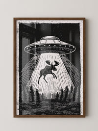 UFO Elch Abstrakt Schwarz-Weiß