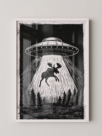 UFO Elch Abstrakt Schwarz-Weiß