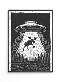 UFO Elch Abstrakt Schwarz-Weiß