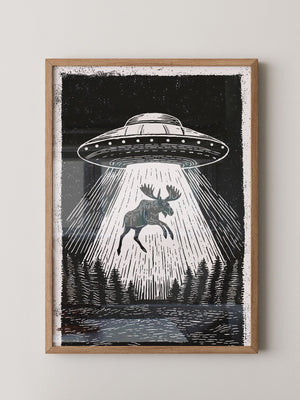 UFO Elch Abstrakt Schwarz-Weiß