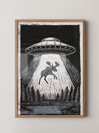 UFO Elch Abstrakt Schwarz-Weiß