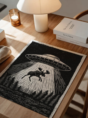 UFO Elch Abstrakt Schwarz-Weiß
