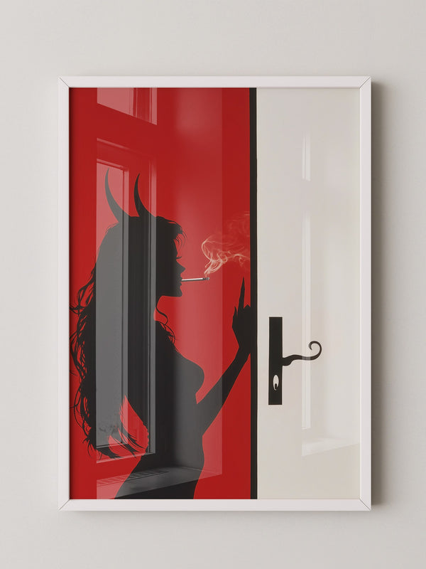 Teufel Silhouette Rote Wand