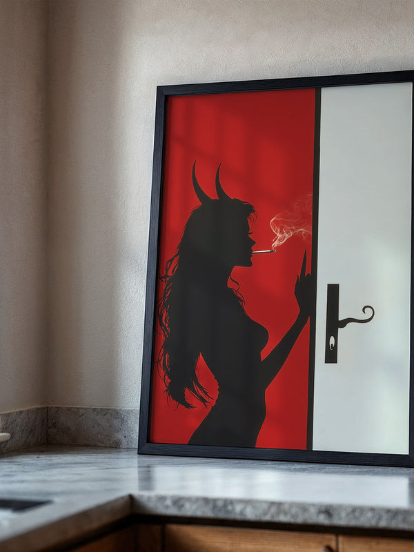 Teufel Silhouette Rote Wand