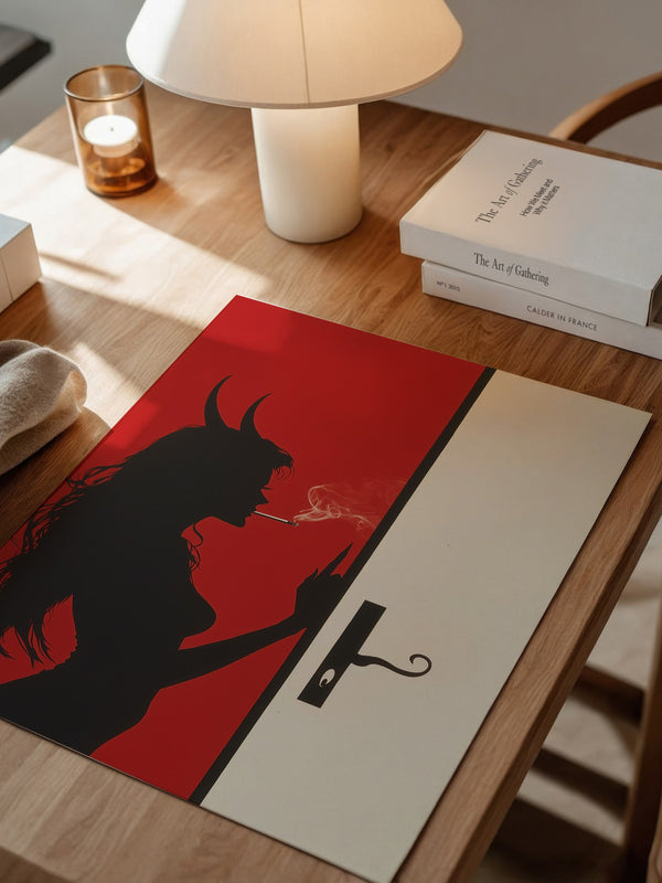 Teufel Silhouette Rote Wand