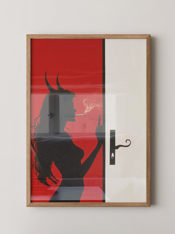 Teufel Silhouette Rote Wand