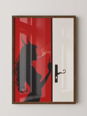 Teufel Silhouette Rote Wand