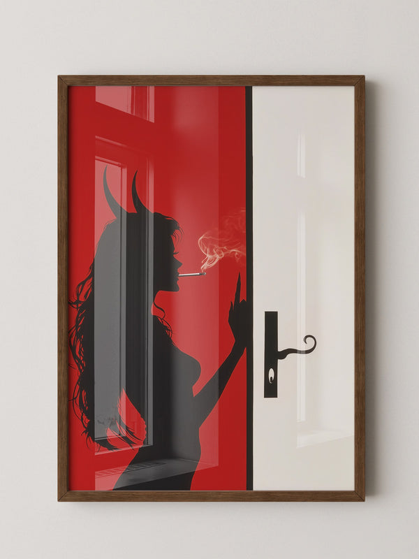 Teufel Silhouette Rote Wand