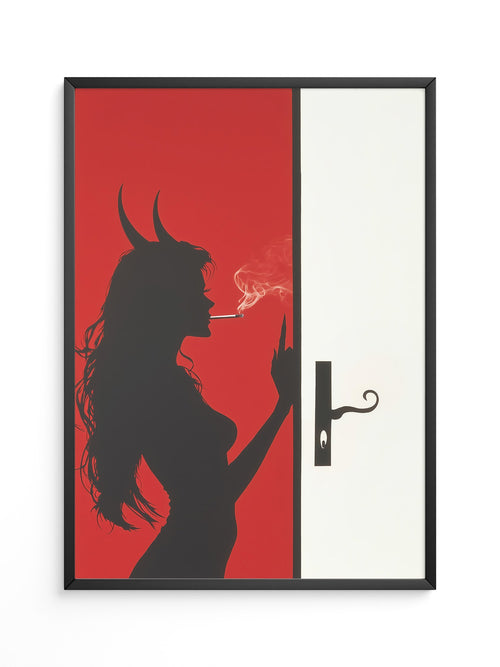 Teufel Silhouette Rote Wand