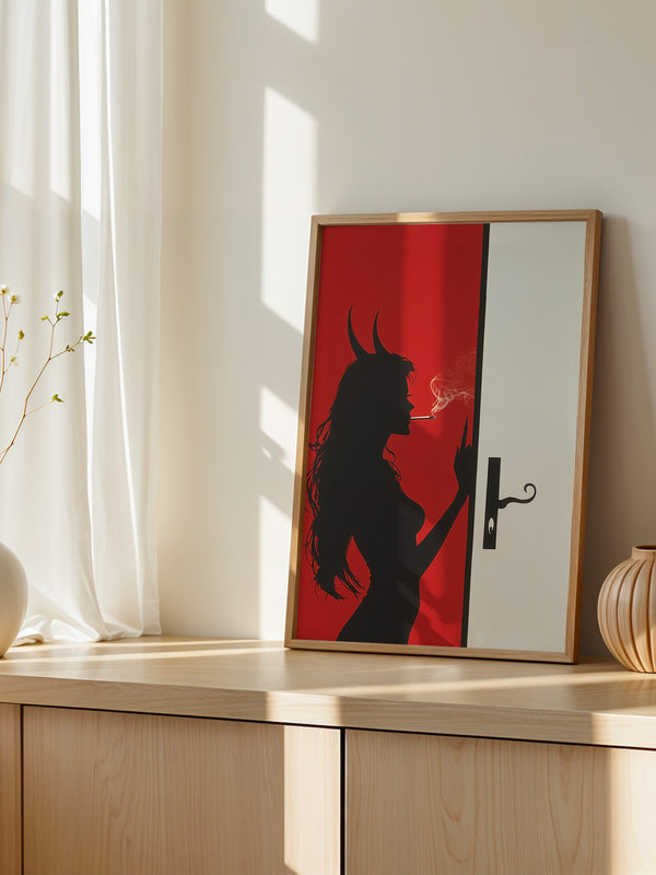 Teufel Silhouette Rote Wand