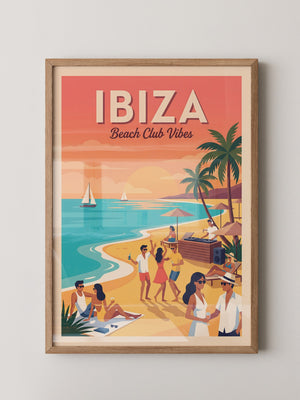 Ibiza Strand Sonnenuntergang Retro