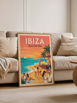 Ibiza Strand Sonnenuntergang Retro