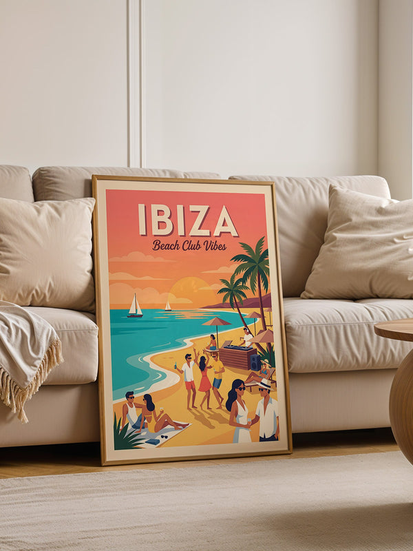 Ibiza Strand Sonnenuntergang Retro
