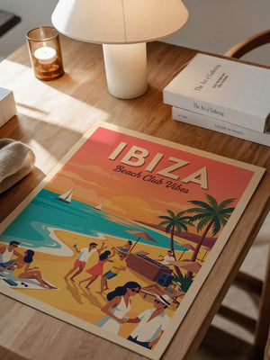 Ibiza Strand Sonnenuntergang Retro