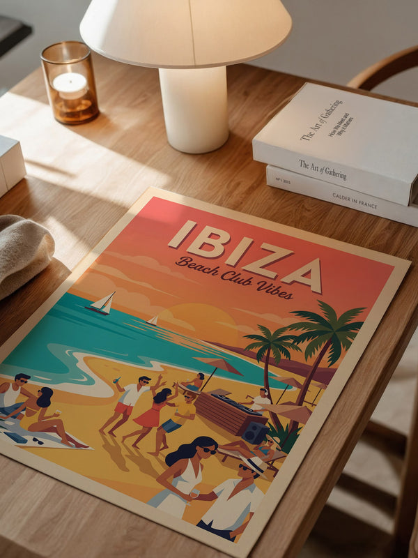 Ibiza Strand Sonnenuntergang Retro