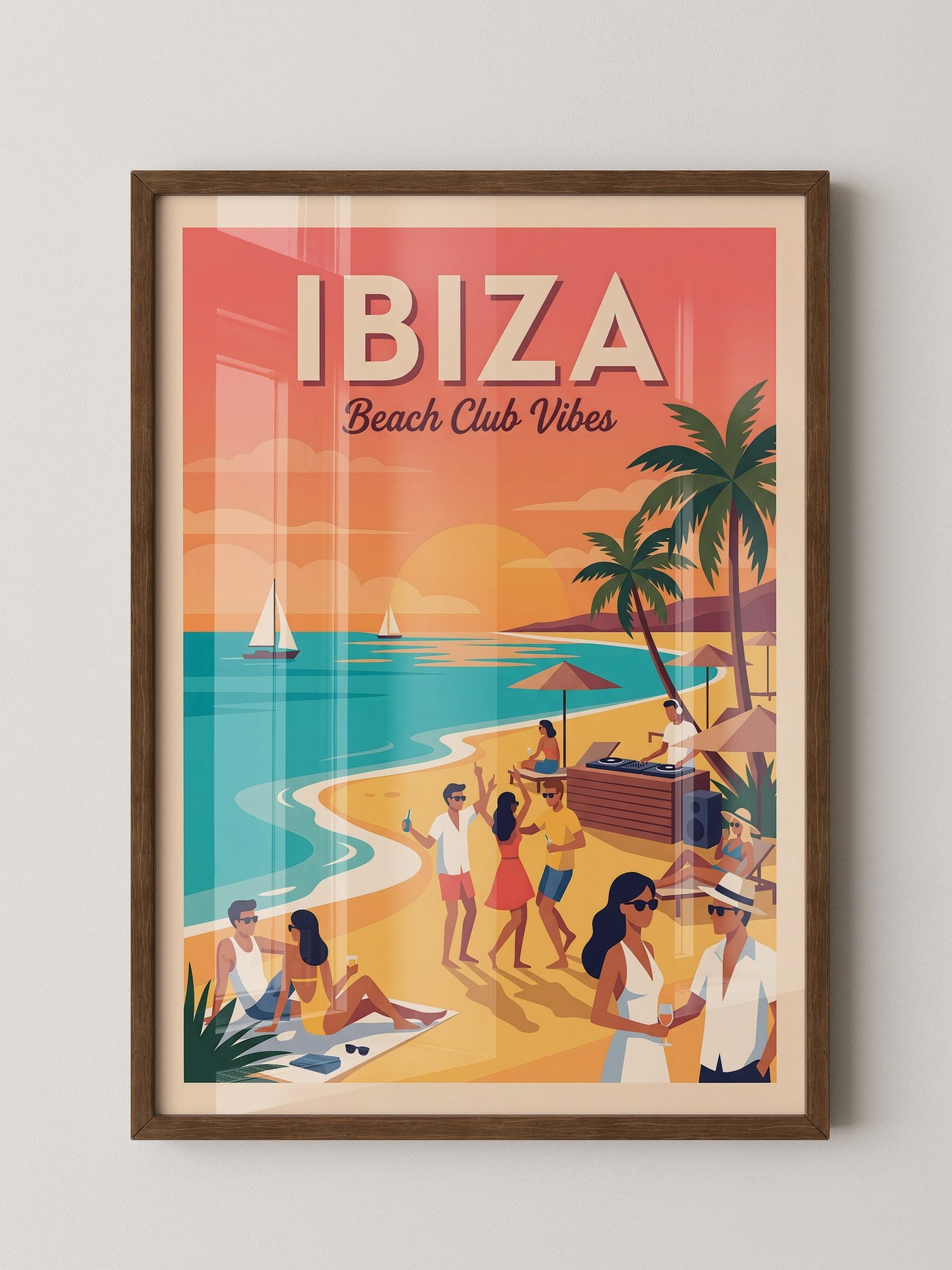 Ibiza Strand Sonnenuntergang Retro