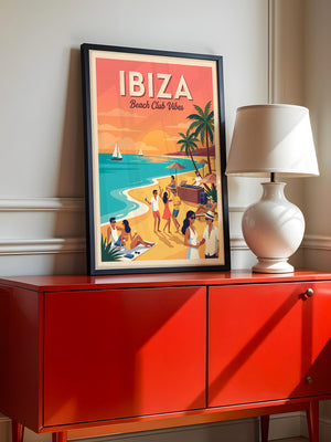 Ibiza Strand Sonnenuntergang Retro
