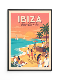 Ibiza Strand Sonnenuntergang Retro