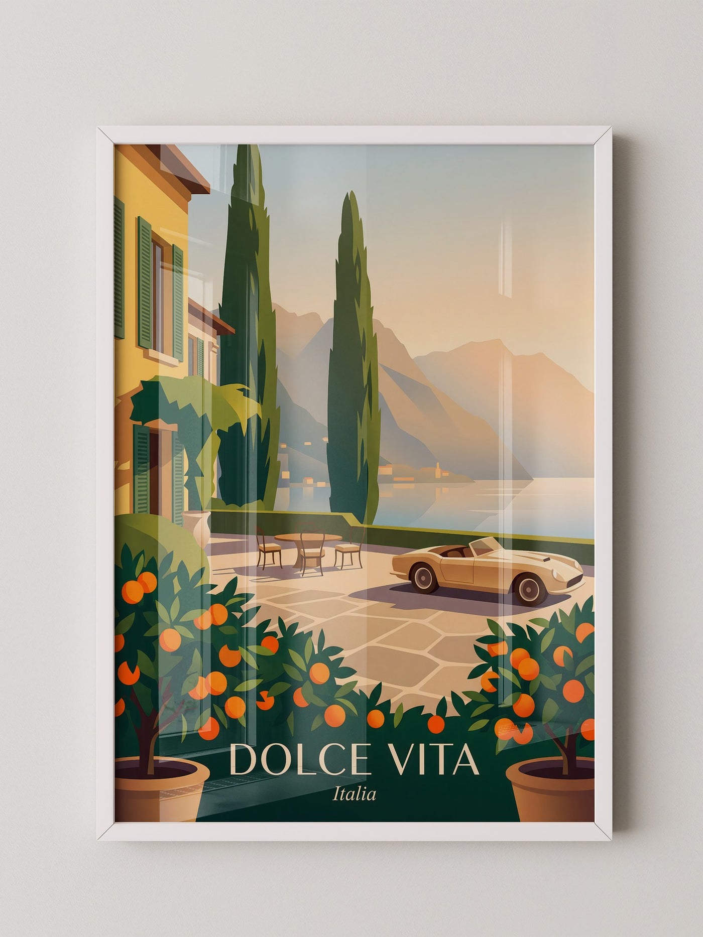 Italienische Villa Sonnenuntergang