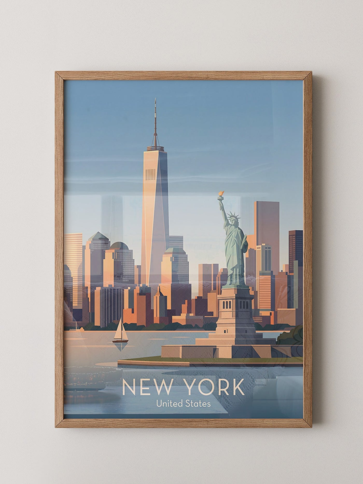 Freiheitsstatue Skyline Pastell