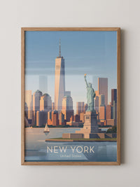 Freiheitsstatue Skyline Pastell