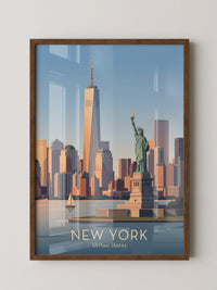 Freiheitsstatue Skyline Pastell