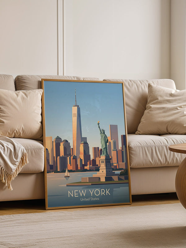 Freiheitsstatue Skyline Pastell