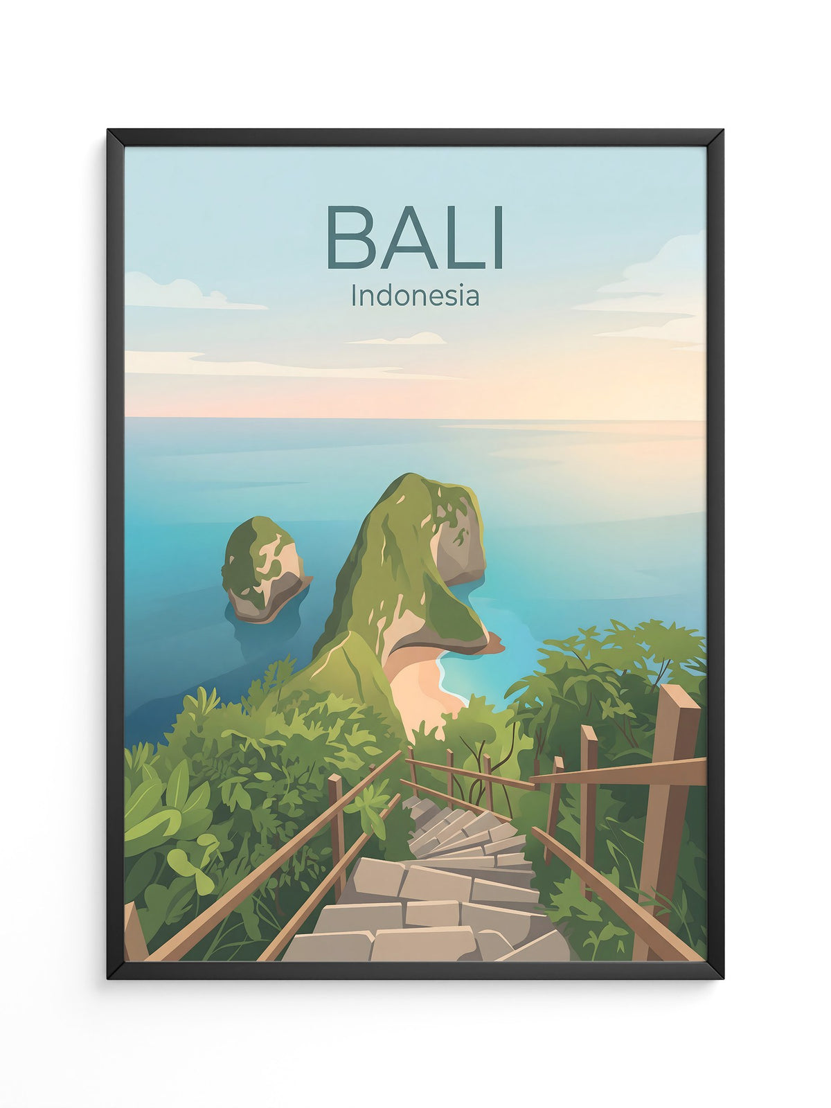 Bali Meerblick Treppenabstieg