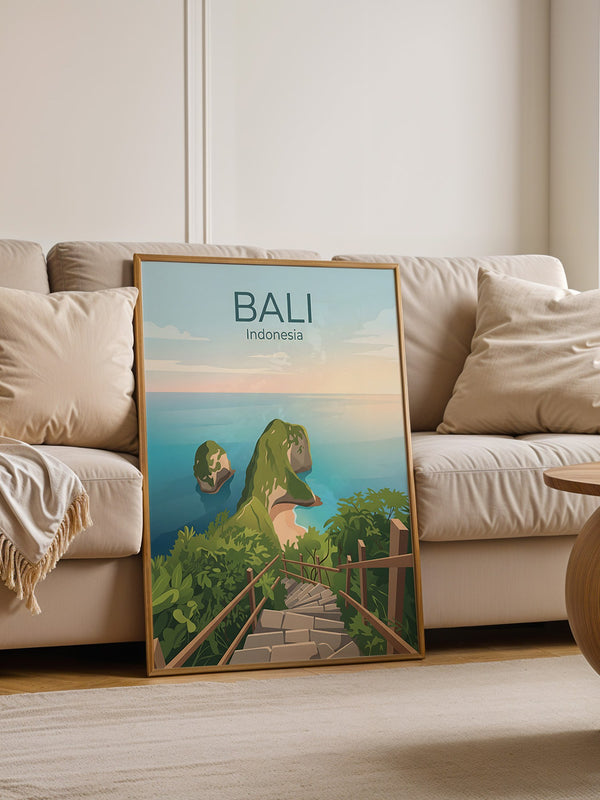 Bali Meerblick Treppenabstieg