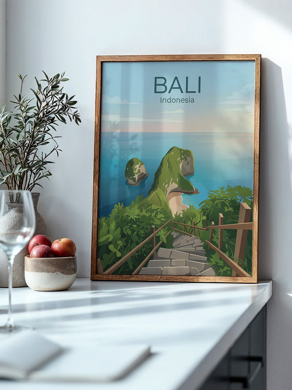 Bali Meerblick Treppenabstieg