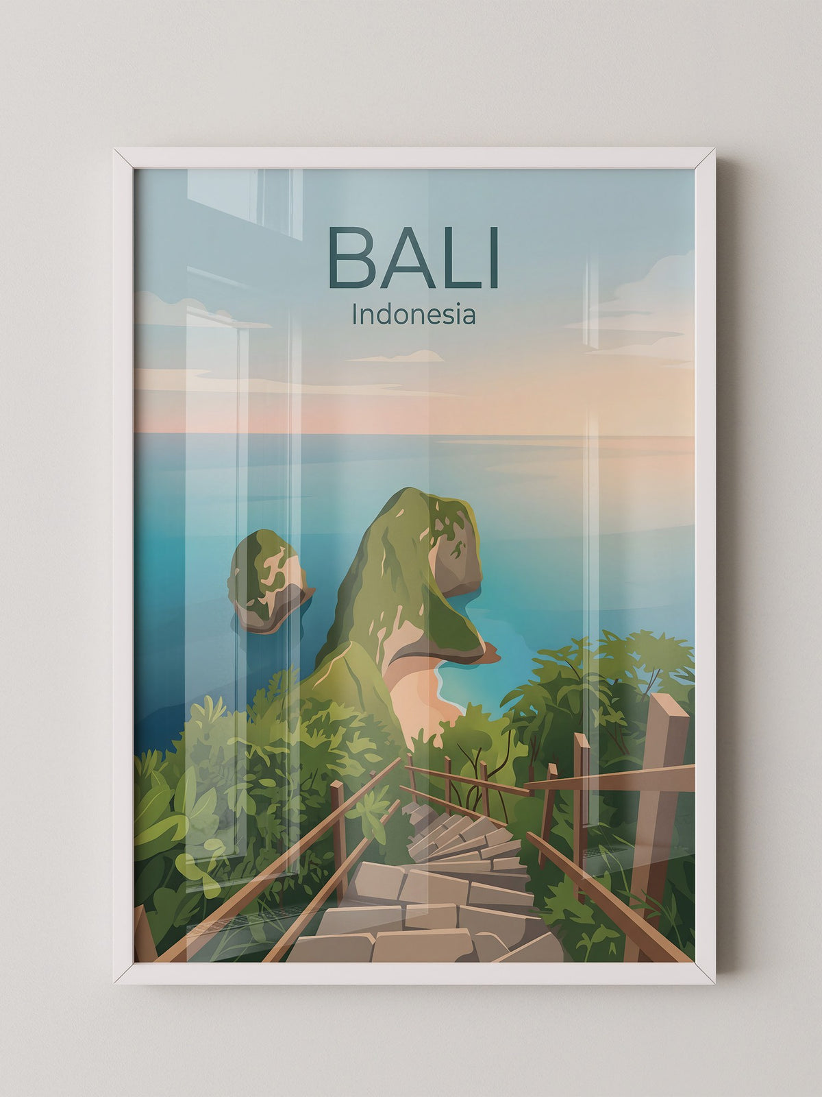 Bali Meerblick Treppenabstieg
