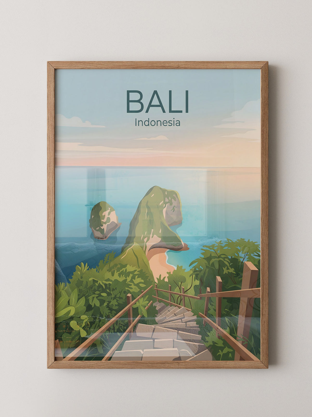 Bali Meerblick Treppenabstieg
