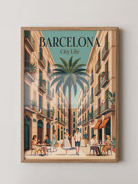 Barcelona Retro Stadtansicht