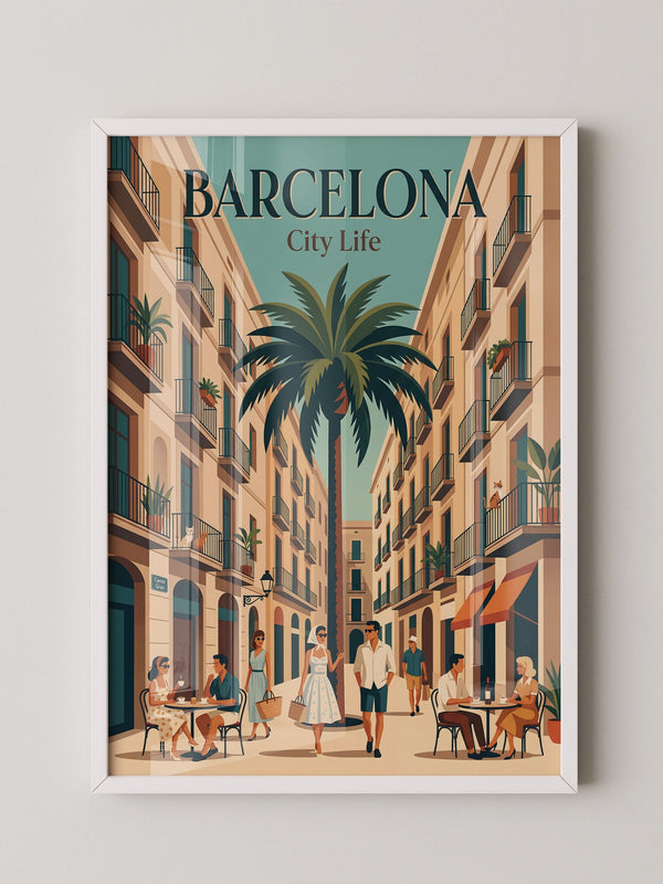 Barcelona Retro Stadtansicht