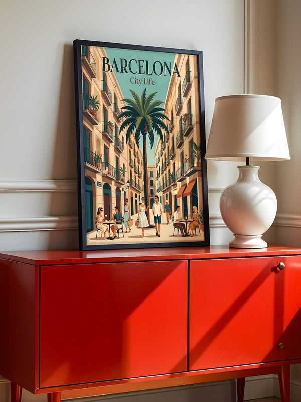 Barcelona Retro Stadtansicht