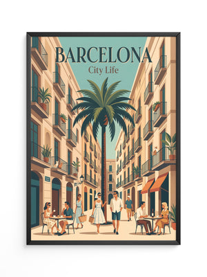 Barcelona Retro Stadtansicht