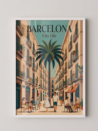 Barcelona Retro Stadtansicht