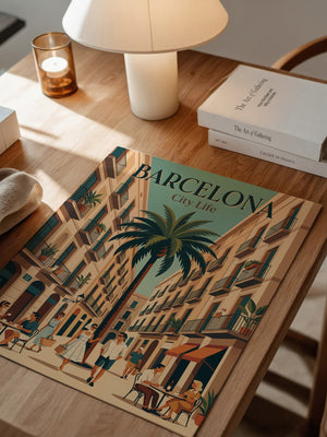 Barcelona Retro Stadtansicht