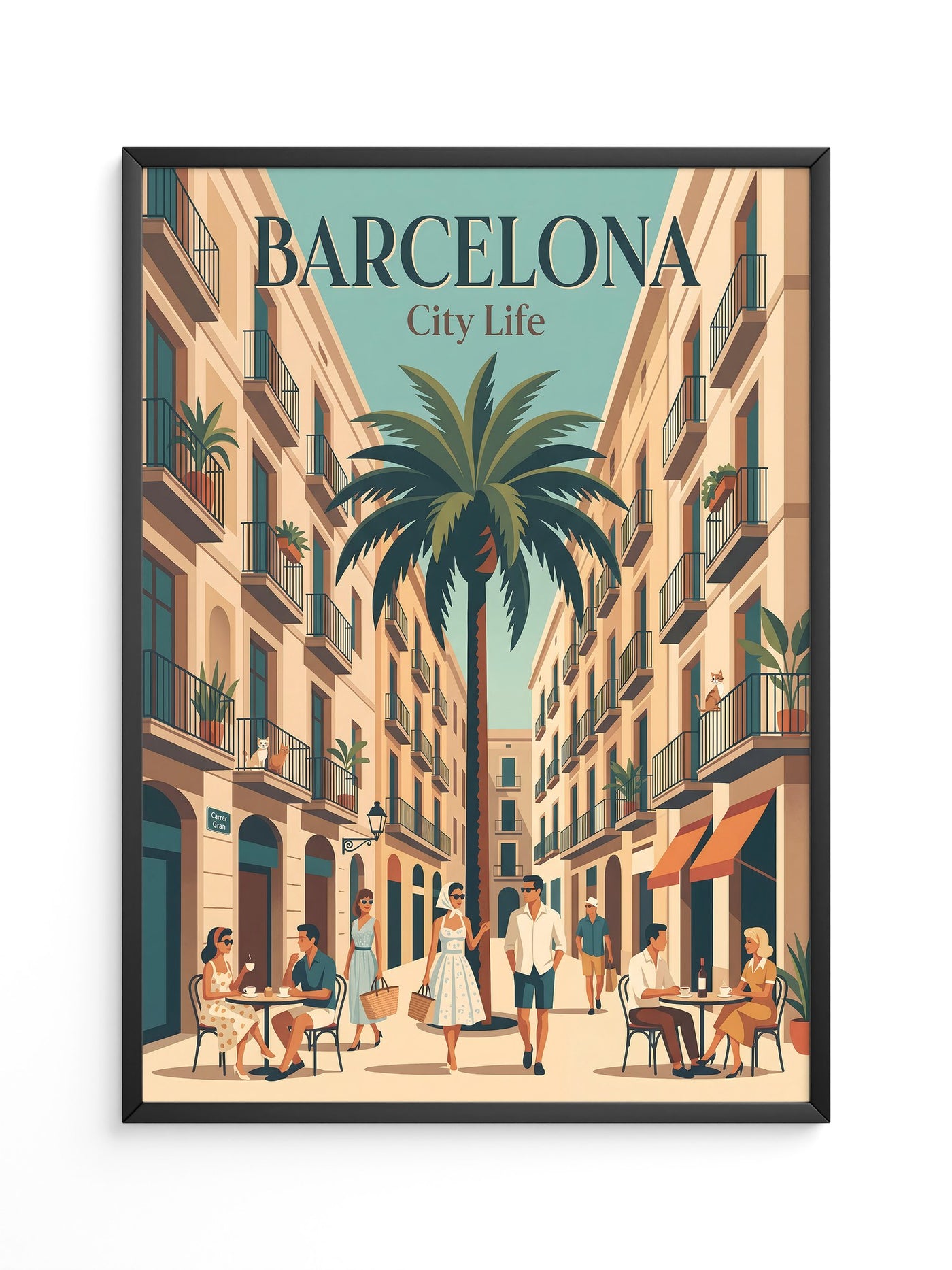 Barcelona Retro Stadtansicht