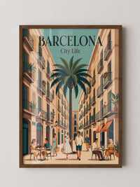 Barcelona Retro Stadtansicht