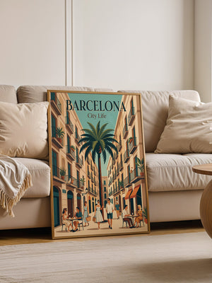 Barcelona Retro Stadtansicht