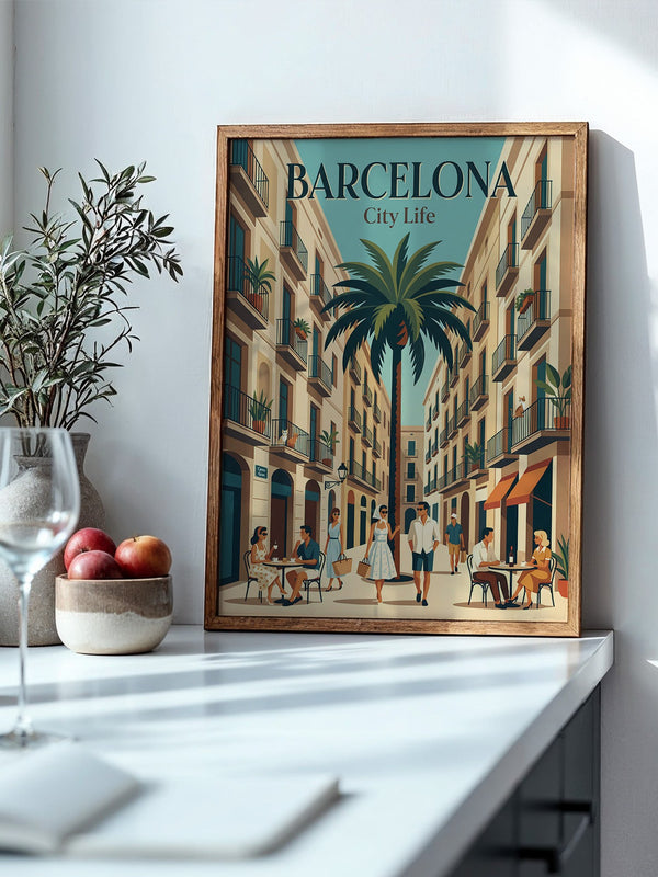 Barcelona Retro Stadtansicht