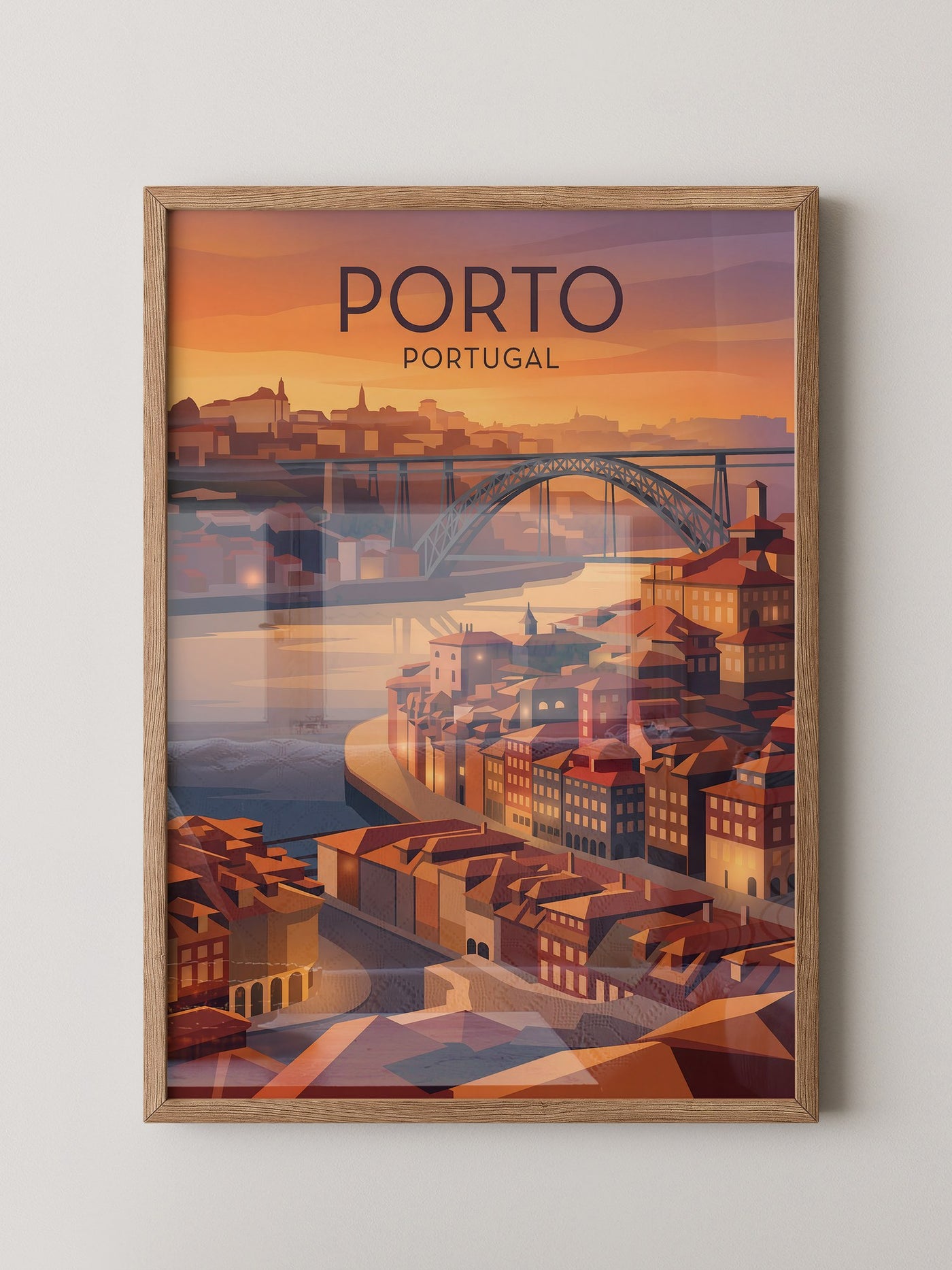 Porto Sonnenuntergang Brücke Vintage